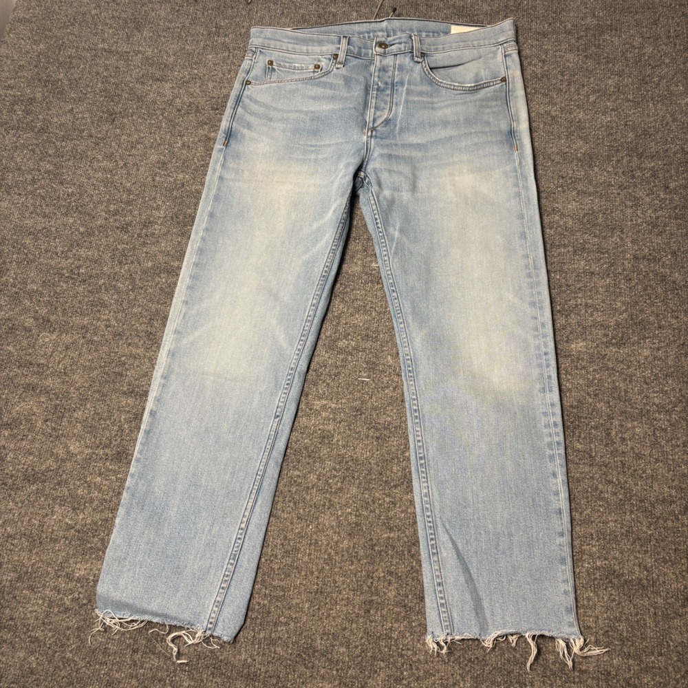 rag & bone Fit 2 Slim Jeans Mens 33 Shotwell Wash Raw Hem Denim Made In USA